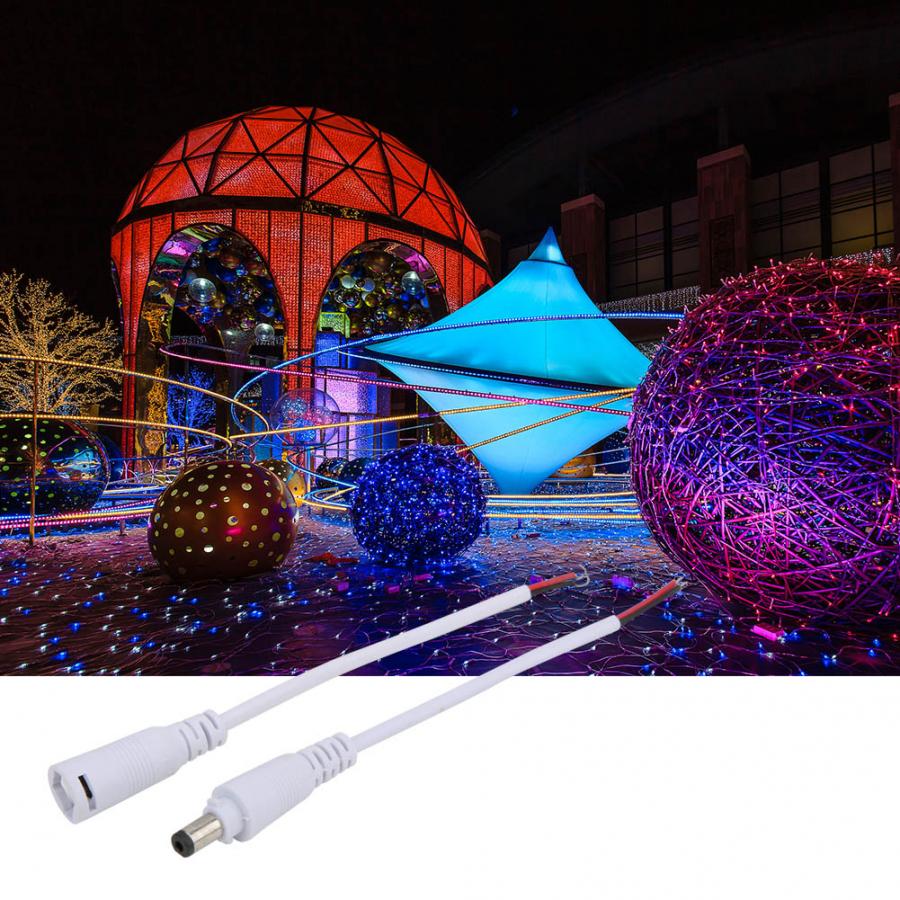 Power Plug Connector Extension Cable 50 Pairs Power Plug Connector with Lock Male Female Cable Electrical Supplies 5.5mmx2.1mm