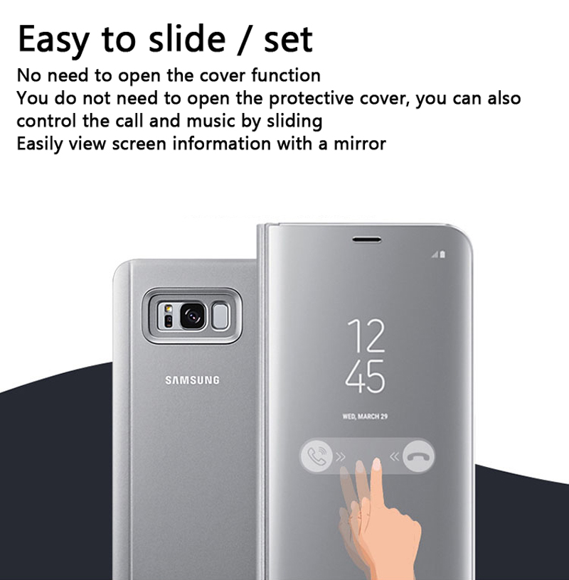 For SAMSUNG Original Mirro Cover Clear View Phone Case EF-ZG955 For Samsung Galaxy S8 G9500 S8+ S8 Plus SM-G955 Rouse Slim Flip