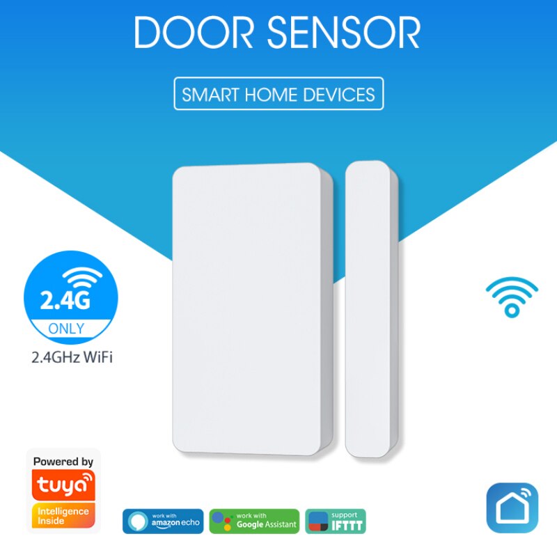 Sensoren Draadloze Deur Detector Raam Sensor Wifi App Werken Met Alexa Google Home App Home Security Detector Alarmsysteem Kits