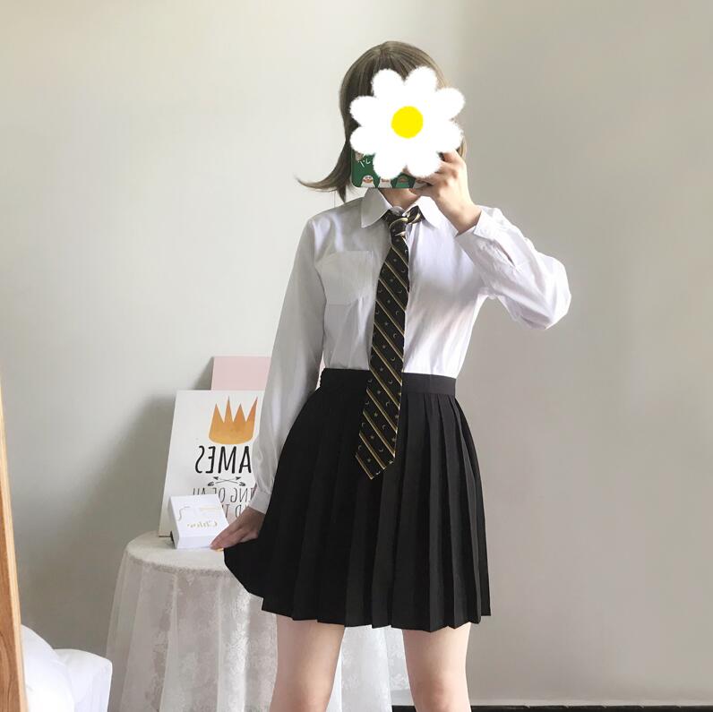 Style japonais étudiants école uniforme fille femmes à manches longues Jk uniformes scolaires chemise jupe cravate costume