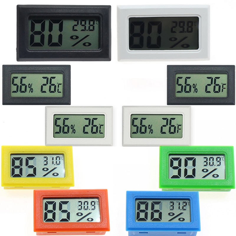 Mini digital lcd indendørs praktisk temperatursensor fugtighedsmåler termometer hygrometer bærbar måler 1pc