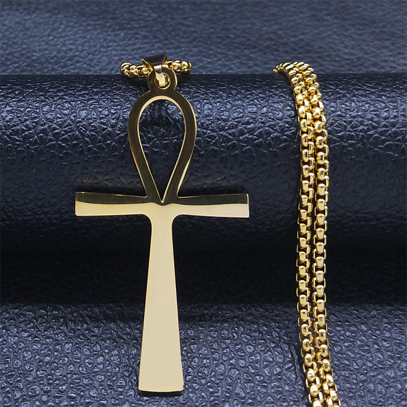 Stainless Steel Egyptian Eyes Chain Necklaces Men Statement Mythology Eye of Ra Horus Symbol Necklace Jewelry bijoux femme N4540: cobalt violet