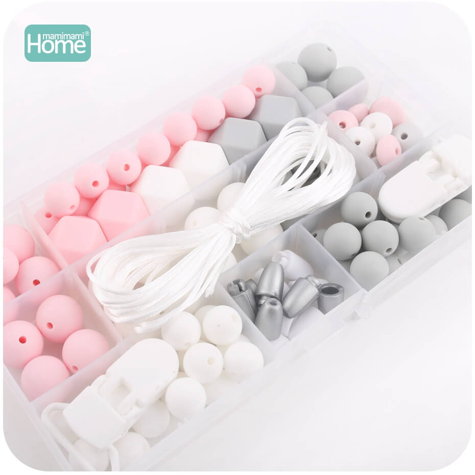 MamimamiHome Siliconen Hout Kralen Verpleging Ketting DIY Tandjes Kit Geometrische Hexagon Hout Kralen Tandjes Kettingen Baby Rammelaar: type 6
