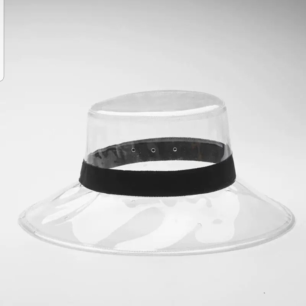 Moda kapelusz słońce kapelusz typu wiaderko czapki kobiety główna ulica letni kapelusz na plażę PVC przezroczysty osłona przeciwsłoneczna wodoodporny kapelusz przeciwdeszczowy dla mężczyzn panie: 7