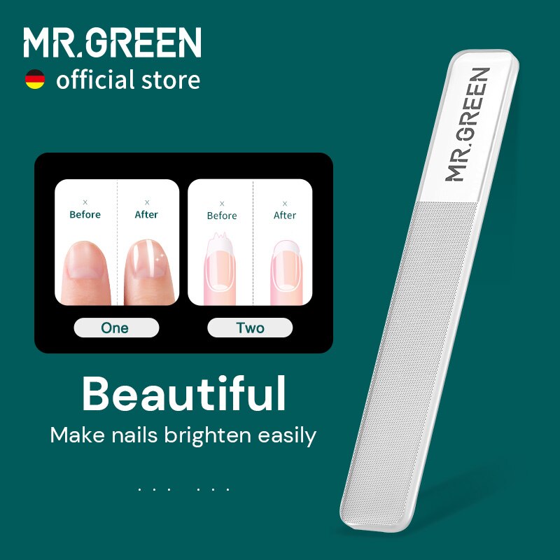 Mr.green nano glas neglefile polering manicure kunst værktøj vaskbart gør negle lysere let som neglelak