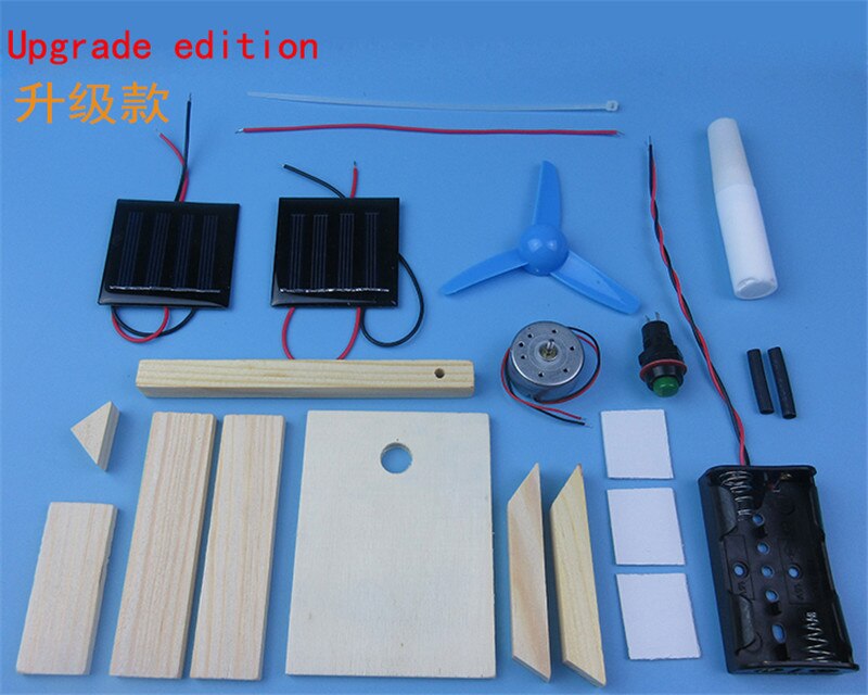 Solar Powered Fan DIY Children's Handmade Invention Solar Fans solar generator Hand-assembled Materials for Scientific Physics: Upgrade and color