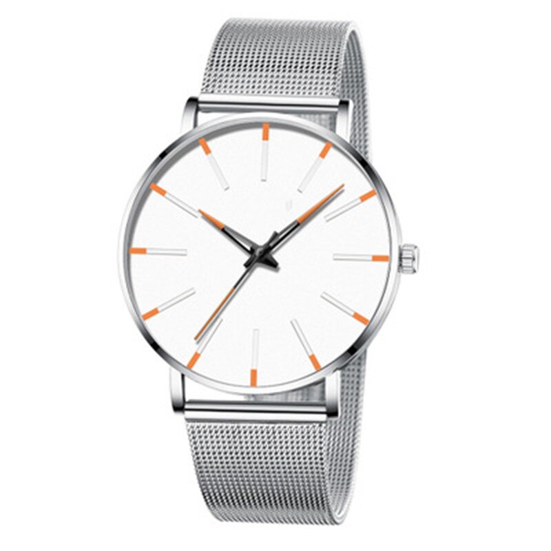 Watch Men Watch Ultra-Thin Watches Quartz Stainless Steel Band Simple Wrist Watch Male Clock: L
