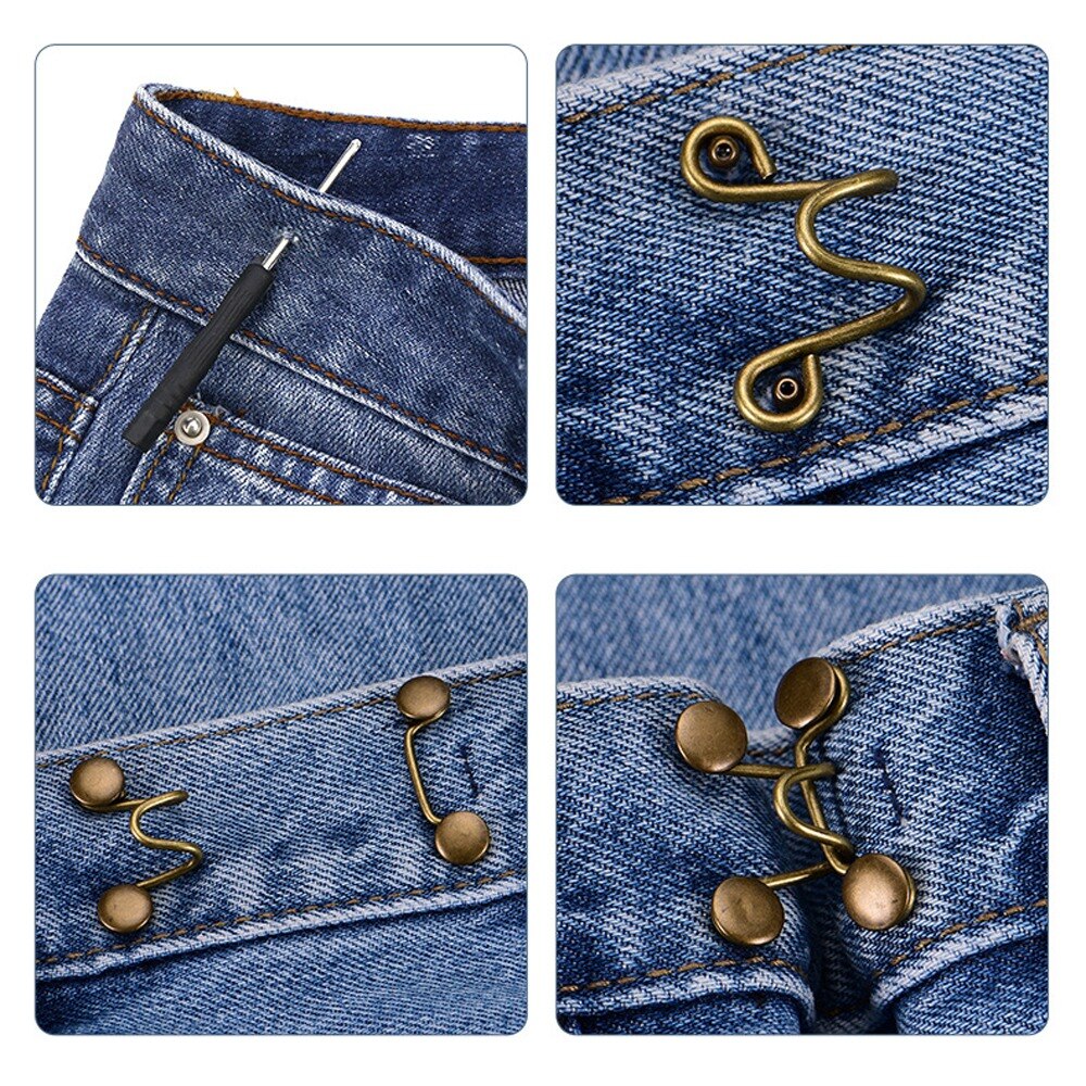 Ajustada a la cintura artefacto accesorios de Pin de uñas-broche Jeans abrigo pantalones de cintura ajuste Pin desmontable Universal fijo botón