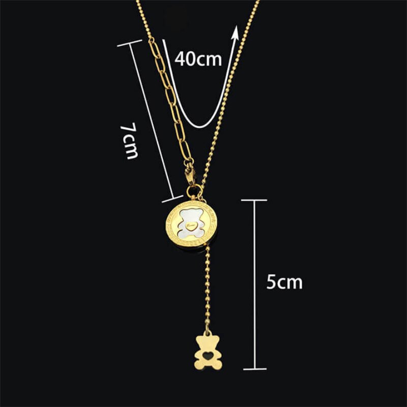 charm shell love bear chain necklace necklace for women golden animal necklace pendant jewelry Party