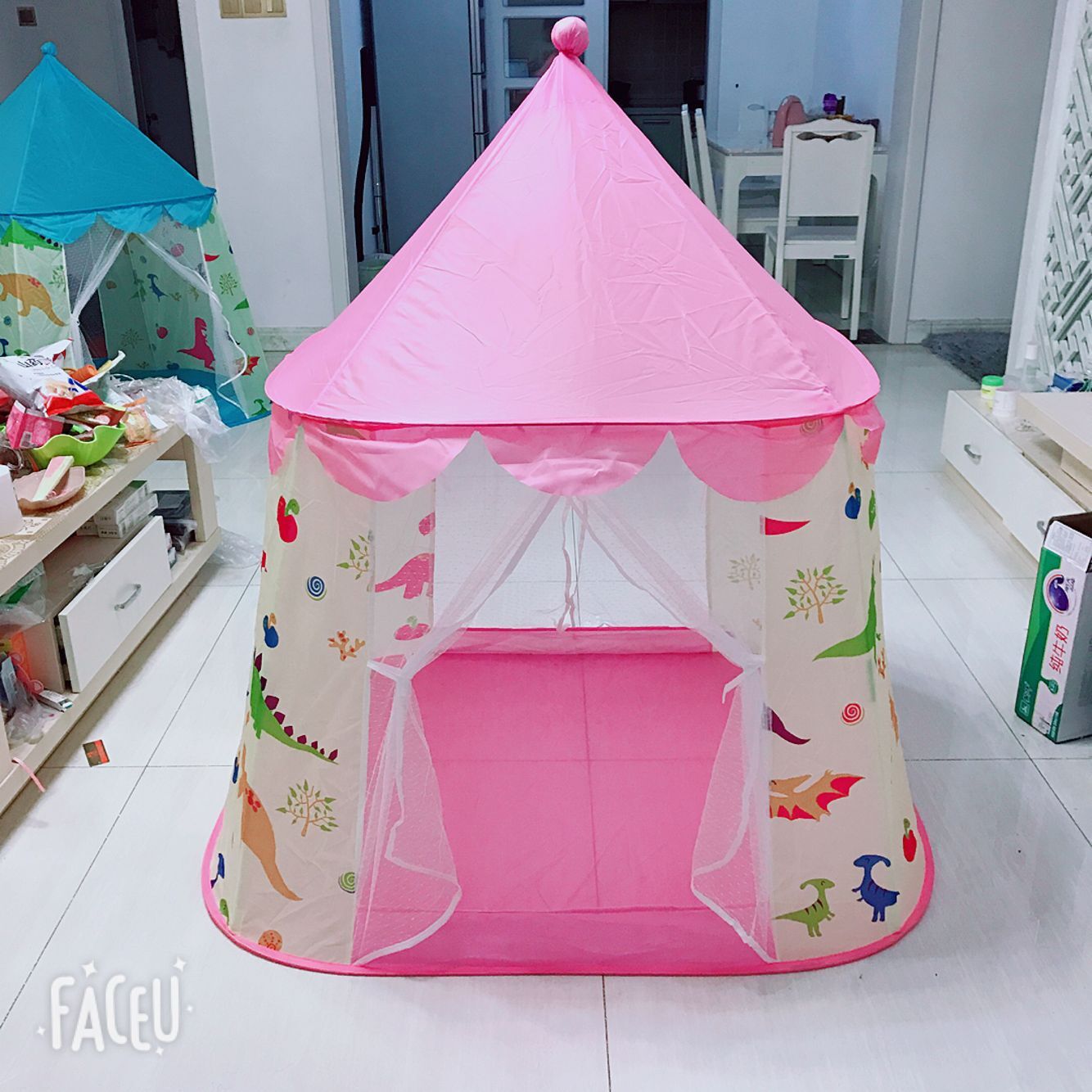 Umweltschutz Indische Dinosaurier Quaddel Schloss drinnen Prinzessin Spielzeug Spiel Haus freundlicher Baby Zelt Zelt für freundlicher: Rosa