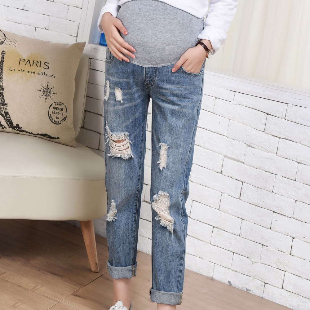 MUQGEW-jean déchiré pour femmes enceintes | Vêtements de maternité, pantalon de maternité, accessoire pour soins infirmiers, Legging grossesse # y2