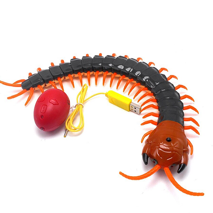 Novelty RC Snake Cobra Scolopendra Remote Control robot Insects Animal Toy with USB Cable Terrifying Halloween Toys