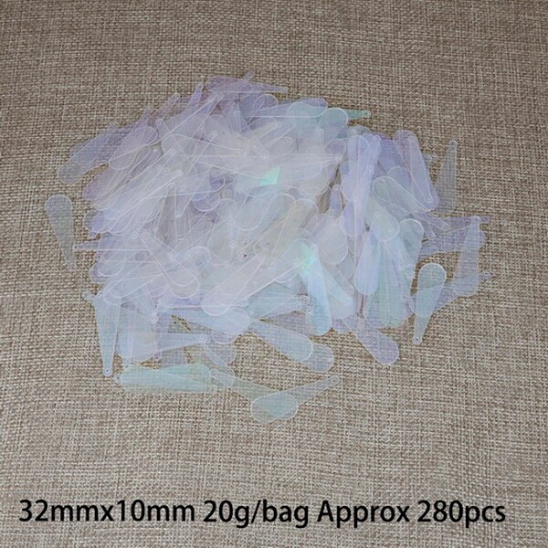 DIY handgemaakte Lange waterdruppels Pvc, Losse Sequins32mmx10mm, bruiloft ambachten, decoratieve sieraden, oorbellen accessoires: White 280pcs