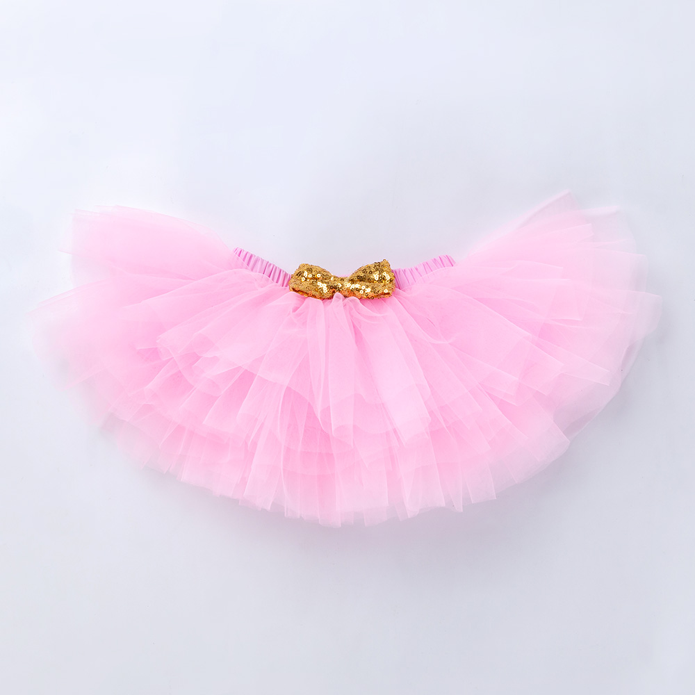 Pettiskirt – jupe Tutu solide pour bébé fille, jupe pour enfant en bas âge, avec nœud doré, d&#39;anniversaire, , de 0 à 2 ans, 2022: E