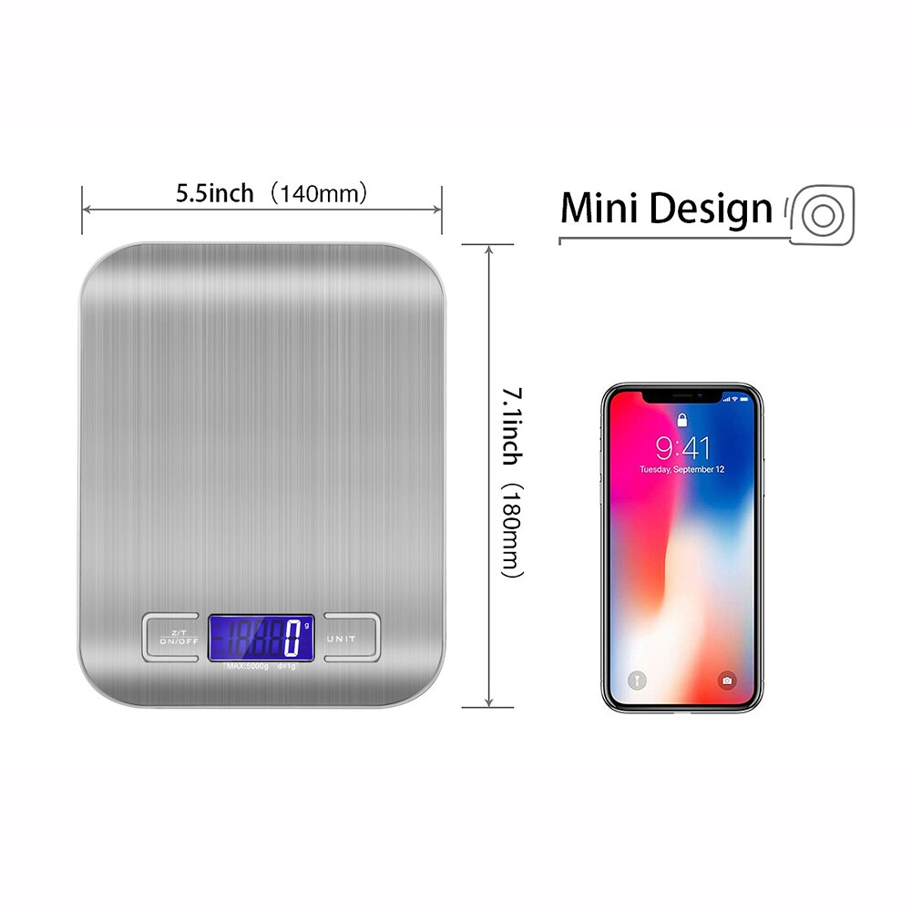 LCD Portable Kitchen Scale Electronic Digital Scales Food Diet Postal Balance Measuring Tool LCD Electronic Weighing Scale