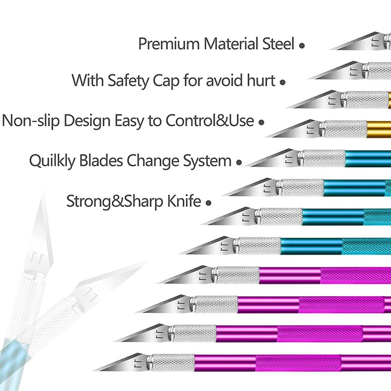 Hobby Knife Craft Knife Art Knife Precision Knife 36 Pack With 16 Sharp Hobby Knives And 20 Spare Hobby Knife Blades