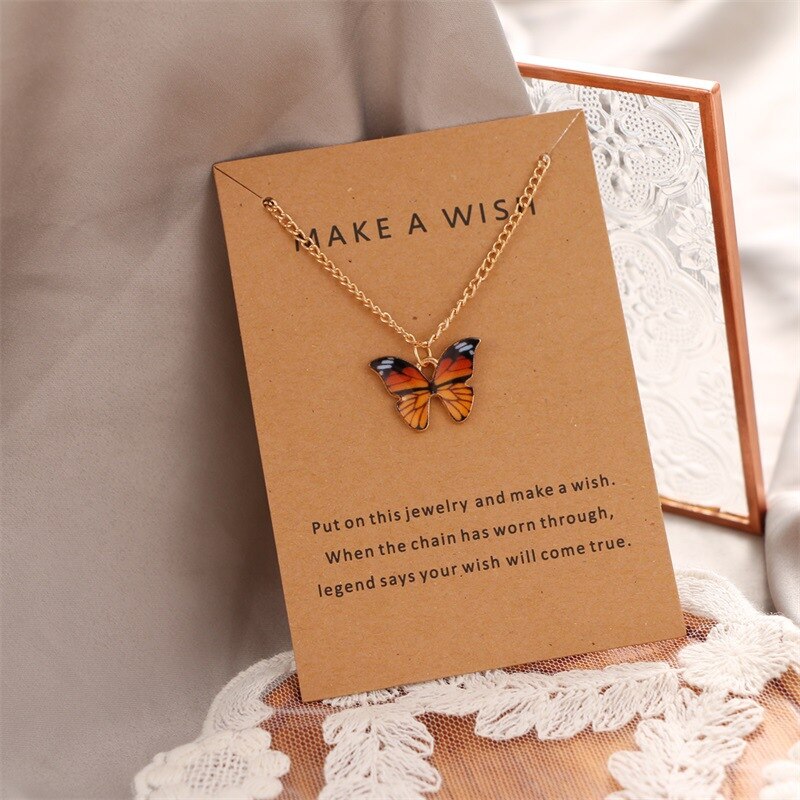 Collier avec pendentif papillon pour femmes et filles, coréenne, , chaîne clavicule dorée, ras du cou, bijoux de déclaration: Style 7