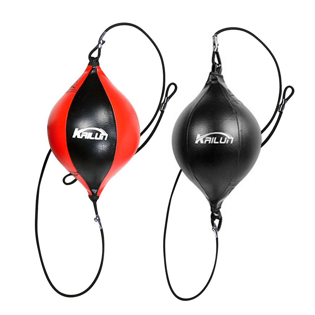 Speed Punch Bag Leather Speed Ball Hanging Boxing Punching Ball, Double End Ball with Boxing Reflex Ball