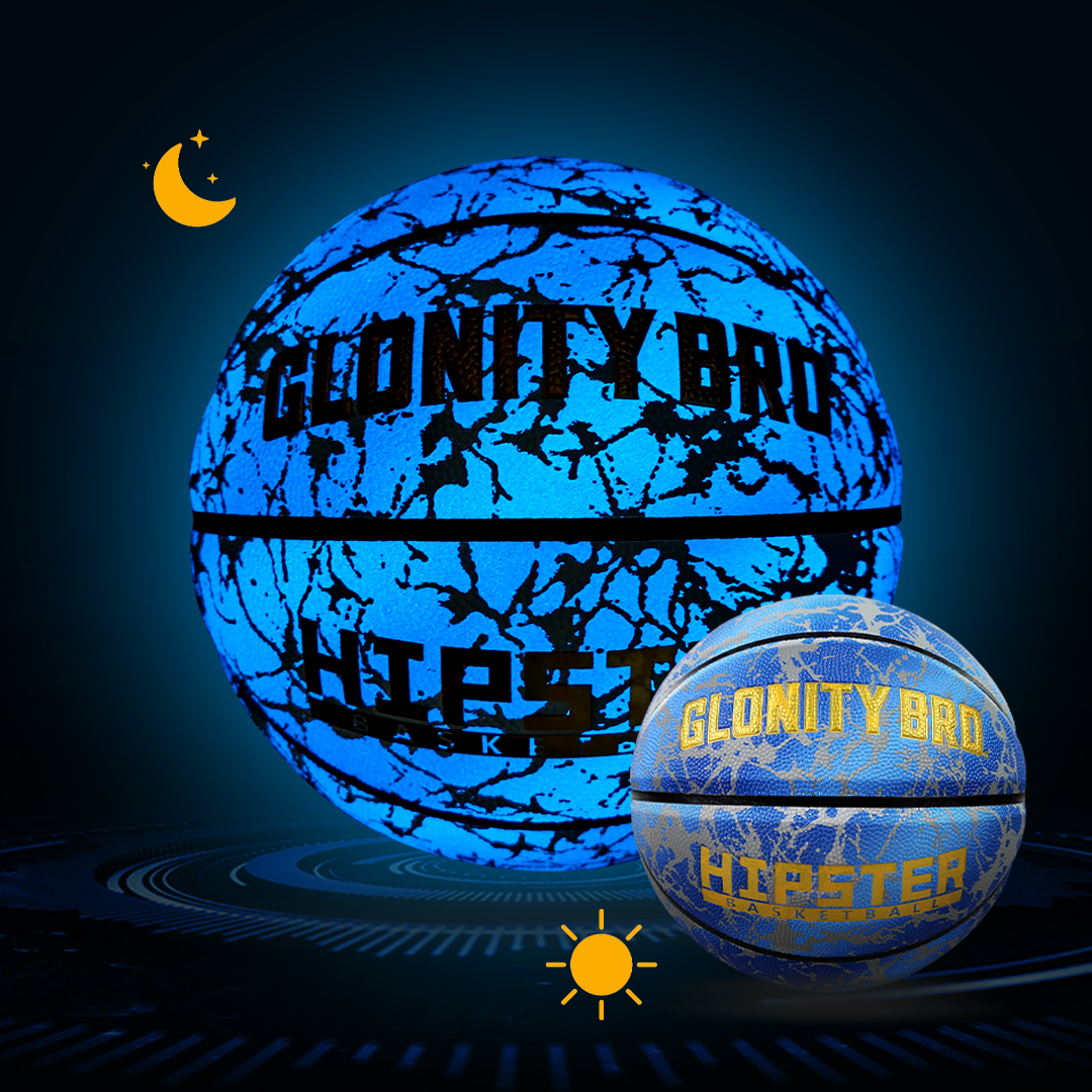 Uso nocturno Baloncesto brillante Tamaño 7 Balón luminoso de calle interior al aire libre Pelotas noctilucentes de cuero suave de PU resistentes al desgaste Blanco