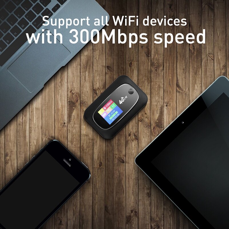 Portátil móvel hotspot mifi 4g lte 300mbps roteador wi-fi sem fio sim desbloqueado global 2.4g roteador sem fio