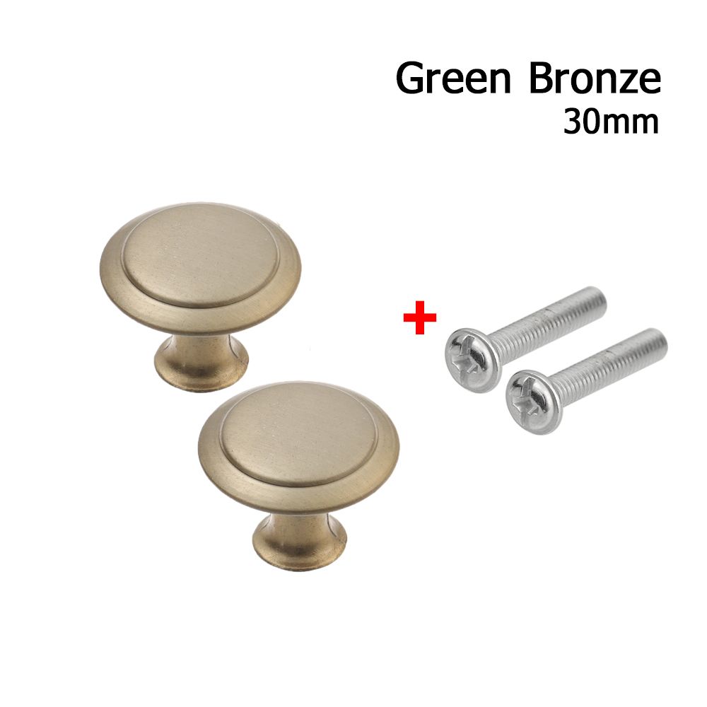 2Pcs/lot Closet Drawer Knobs Cabinet Handles Wardrobe Pulls Handle With Screw Wardrobe Furniture Hardware Kitchen Door Handle: 30mm-green bronze