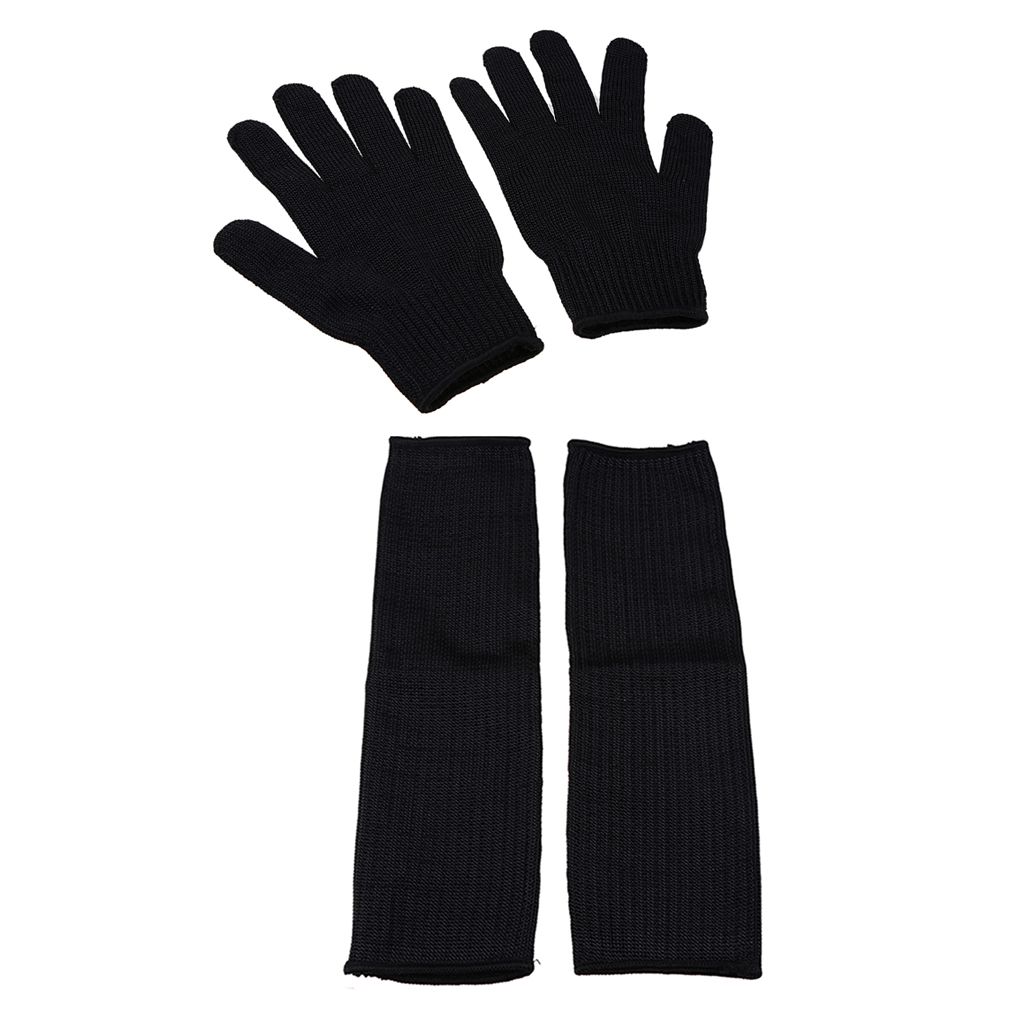 Cut-Resistant Working Safety Gloves and Arm Sleeves Anti-Cut Protective Stainless Steel Wire Mesh Gloves for Butcher Gardener