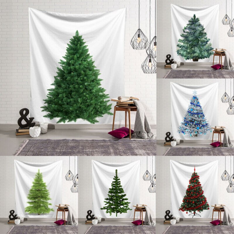 Tapisserie de noël maison tenture murale Polyester arbre de noël motif couverture salon accessoires décoratifs