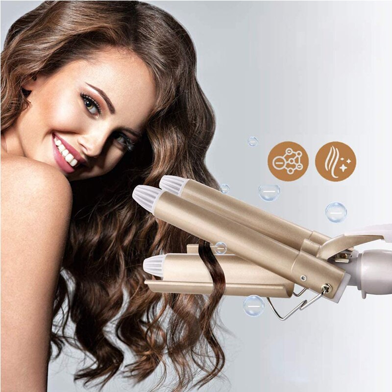 Triple Barrel Hair Curler Big Wave Beach Curler Ceramic Curling Iron 3 Barrels Curling Tongs Hair Crimper