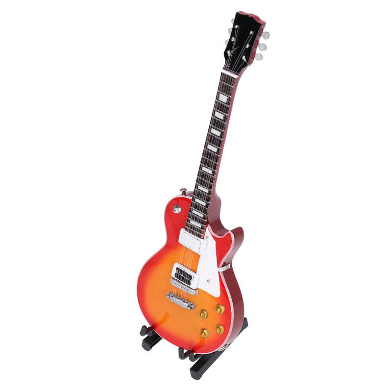 Guitar Model Stylish Miniature Guitar Model Decoration Wooden Simulated with Stand for Music Lover for Home Living Room