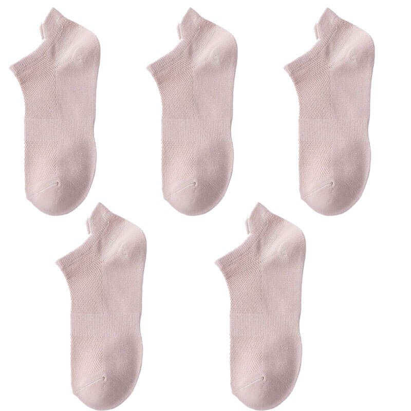 5 Pairs Zomer Mannen 100 Katoen Korte Mesh Sokken Man Harajukcomfortable Effen Kleur Casual Enkelsok Mannelijke Netto Sneaker Sok: s3