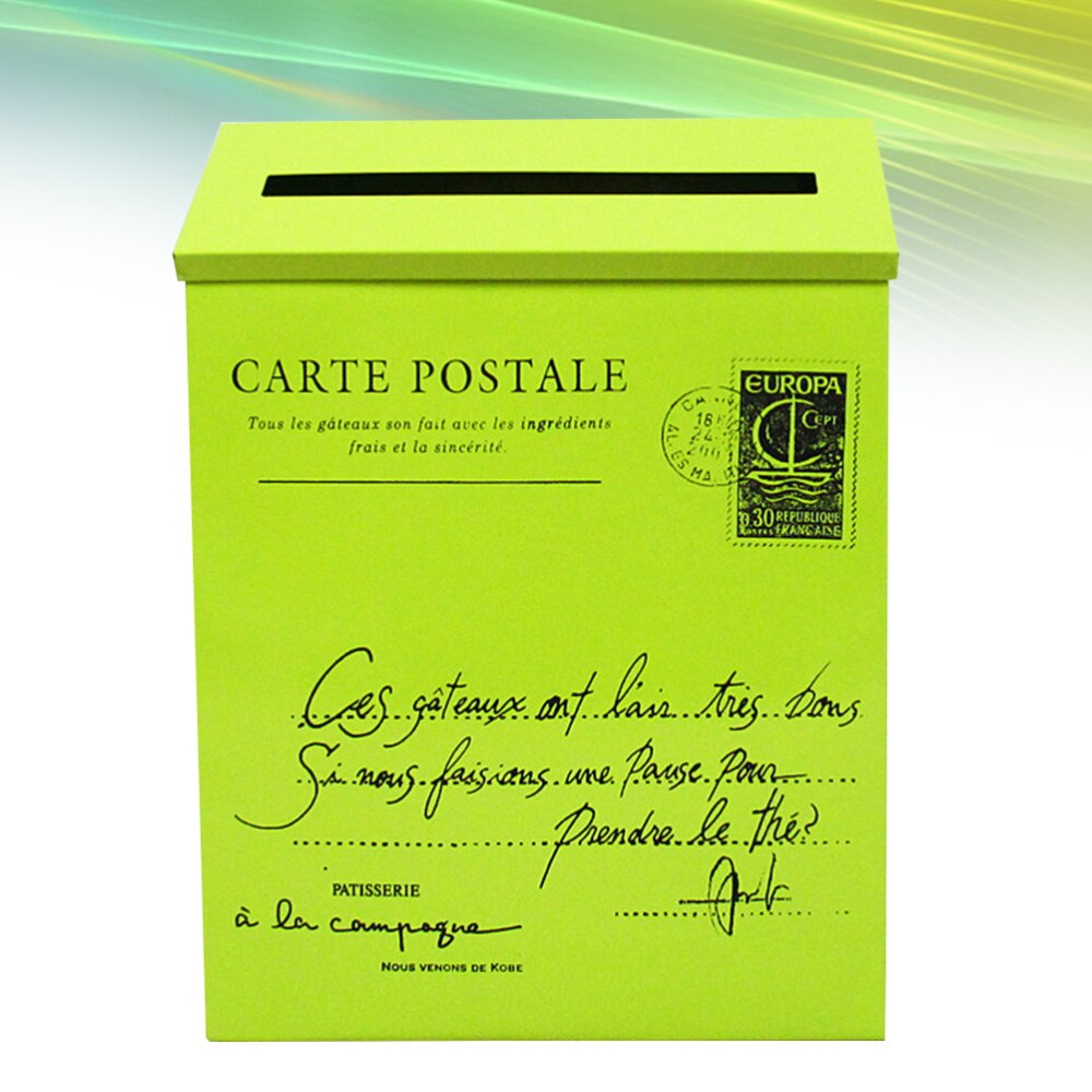 Post Box Mailbox Home Wall Decoration Ornament Photo Prop(Beige White): Light Green
