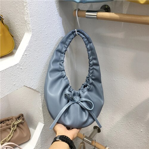 Damestassen voor dames leren handtassen dames wolken handtas messenger schoudertas dames vintage leren dumplings bolso: Blauw