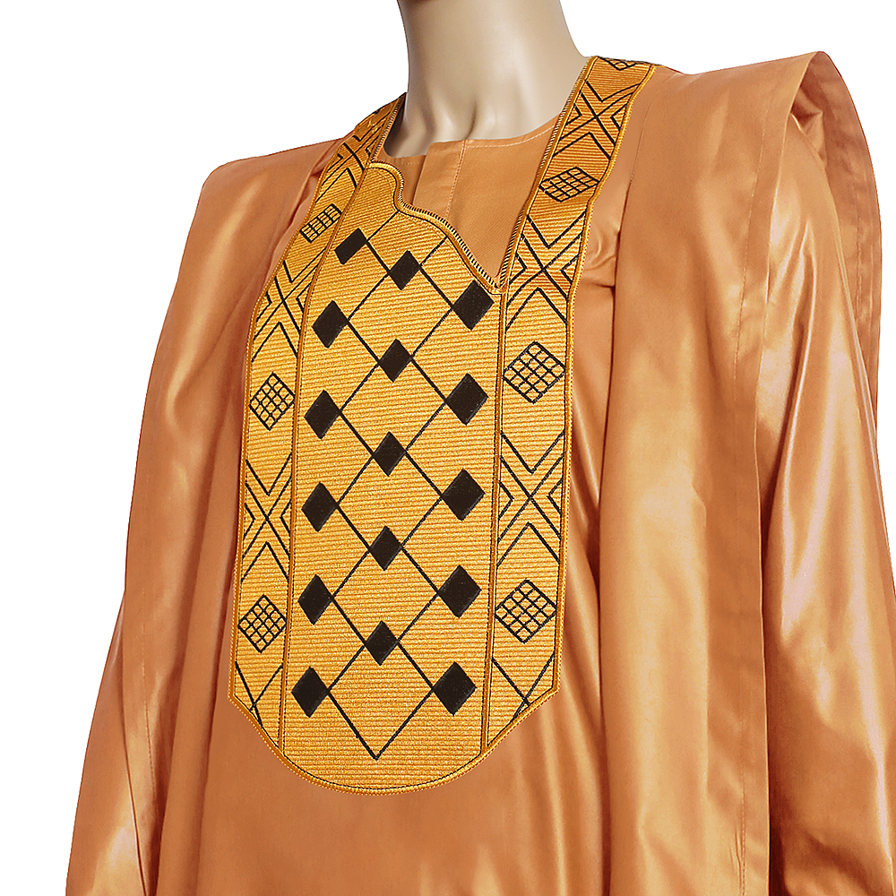 H&amp;d afrikansk kjole til menn kjortel skjorte bukser sett lange armer topper broderi agbada boubou afrikansk tradisjonelle klær 3 stk sett