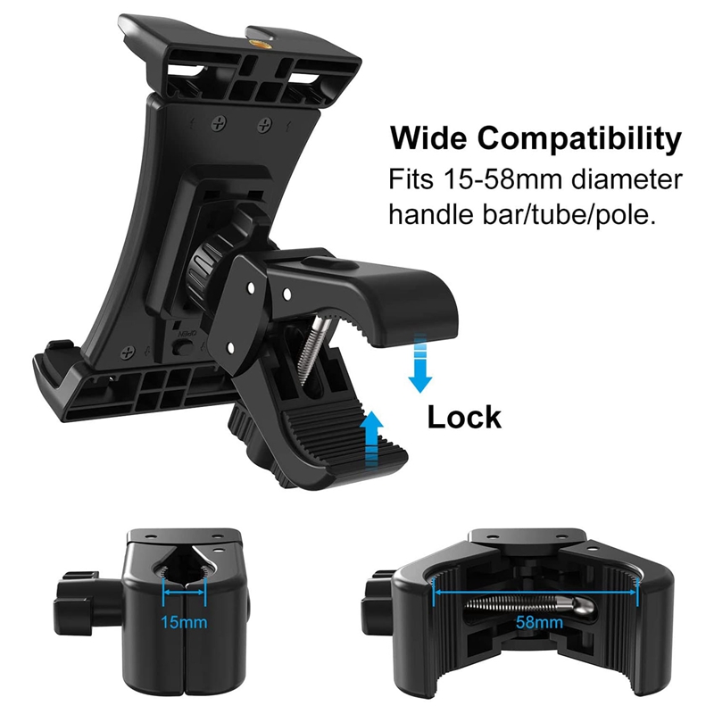 Exercise Bike Tablet Stand - 360degree Adjustable Fitness Treadmill Tablet Stand for 4.7-12.9inch Tablet Phone