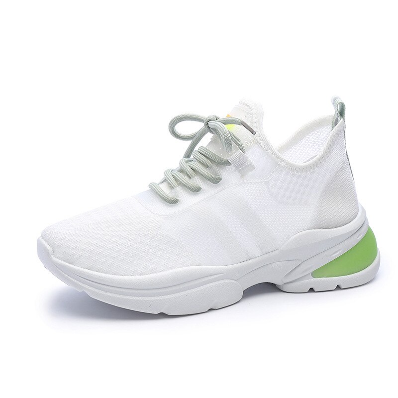 Naisten tennarit isä alusta paksut valkoiset urheilukengät harajuku mesh litteä kori kävelykengät zapatos deportivos mujer: Vihreä / 6