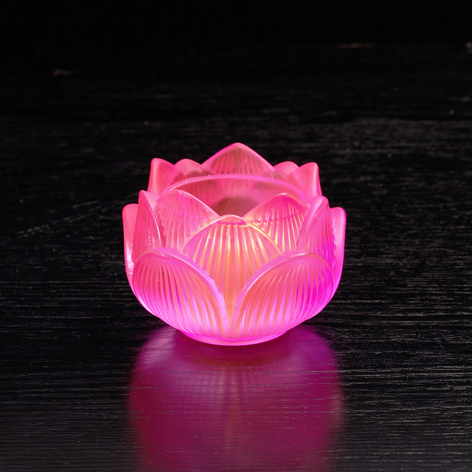 * 8 farver krystal lotusblomst lysestage свічки на батарейках buddhist lysestage lys aromaterapi lys til fødselsdag: Lyserød