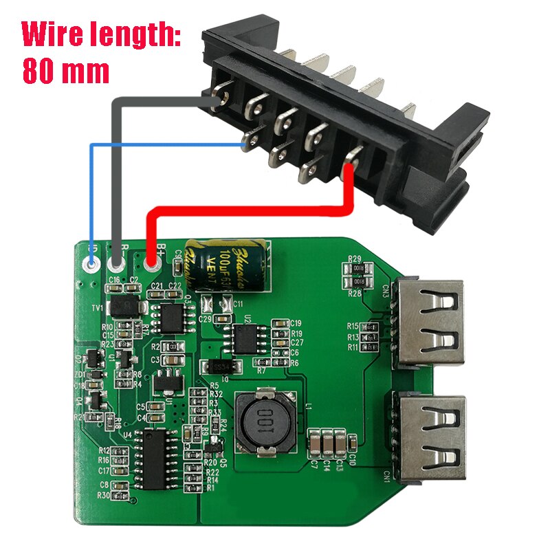 thumbnail image 2 of Dual USB & LED Charger Adapter For Dewalt 14.4V-20V Li-ion Batteries – Power Converter 2 of 5