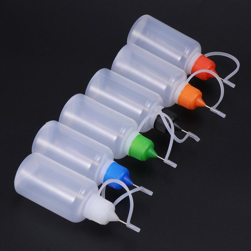 24 uds, 30ml, aplicador de agujas, botellas de punta con 5 uds, embudo, botellas de pegamento con aguja de acero, DIY, botella para engrasar, para manualidades DIY