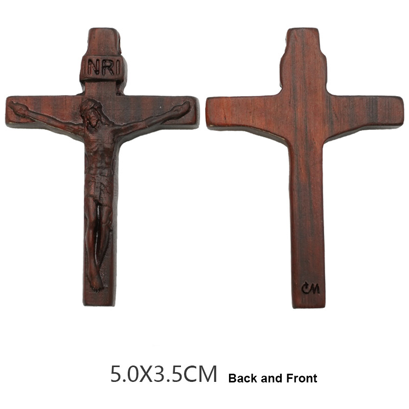 Sandelhout Cross Rosarios Catolicos Accessoires Christian Mini Hout Cross Hanger Crucifixo Religieuze Sieraden