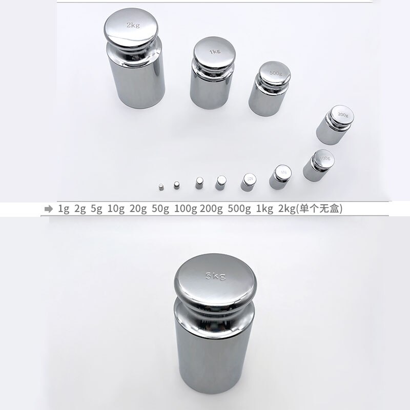 1pcs 1g-20kg M1 grade Stainless steel chrome plating Milligram Calibration Weight Set For Electric scale Balance Test 0.1g~1g