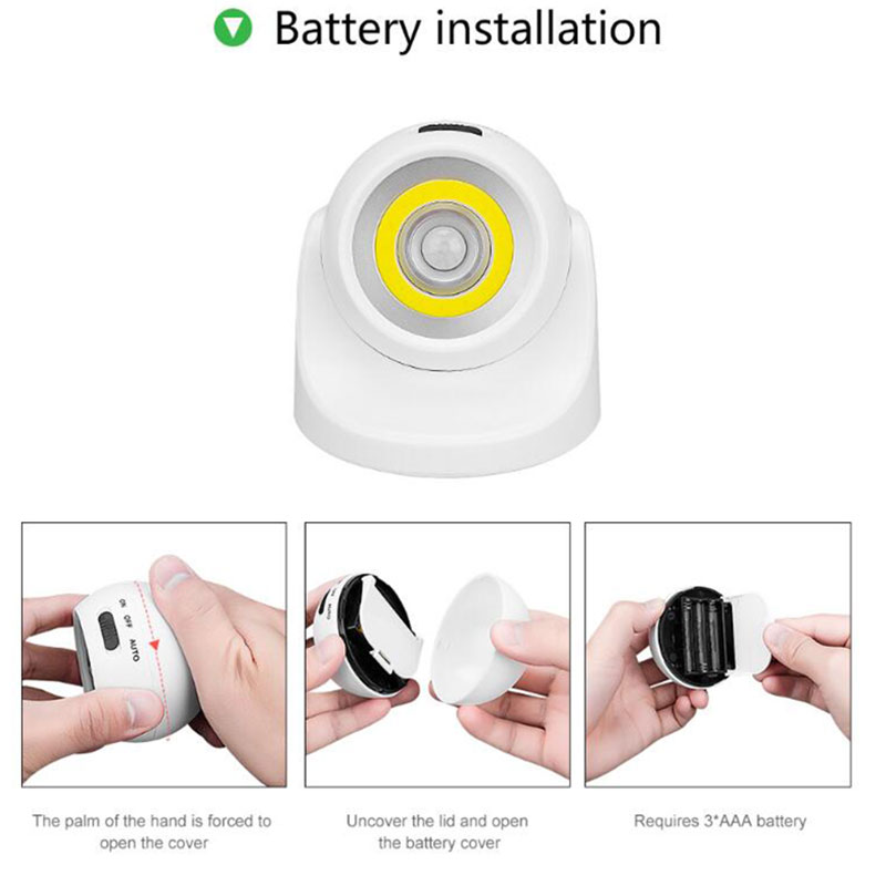 LED Motion Sensor Light 360 Degree Night Porch Light Outdoor Indoor Bright Wireless Ceiling Lamp Rechargeable Wall Nightlight