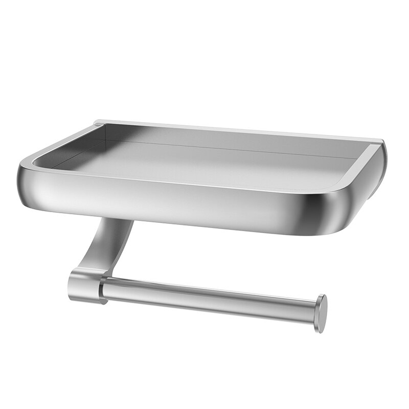 Modern Stainless Steel Wall Mount Toilet Paper Holder with Phone Shelf Roll Paper Holder Bathroom Fixture Bathroom Accessories: 01