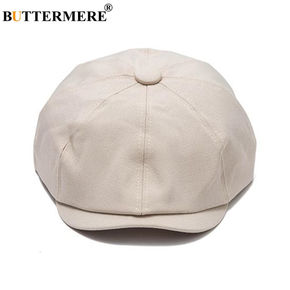 BUTTERMERE-Gorra Newsboy para hombre y mujer, boina Lisa Vintage, informal, negra y gris, para primavera y verano
