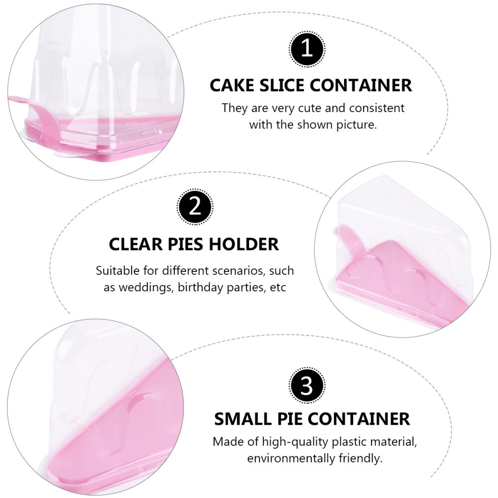 20pcs Small Pie Container Triangle Cake Box Slice Pie Box Transparent Cake Box