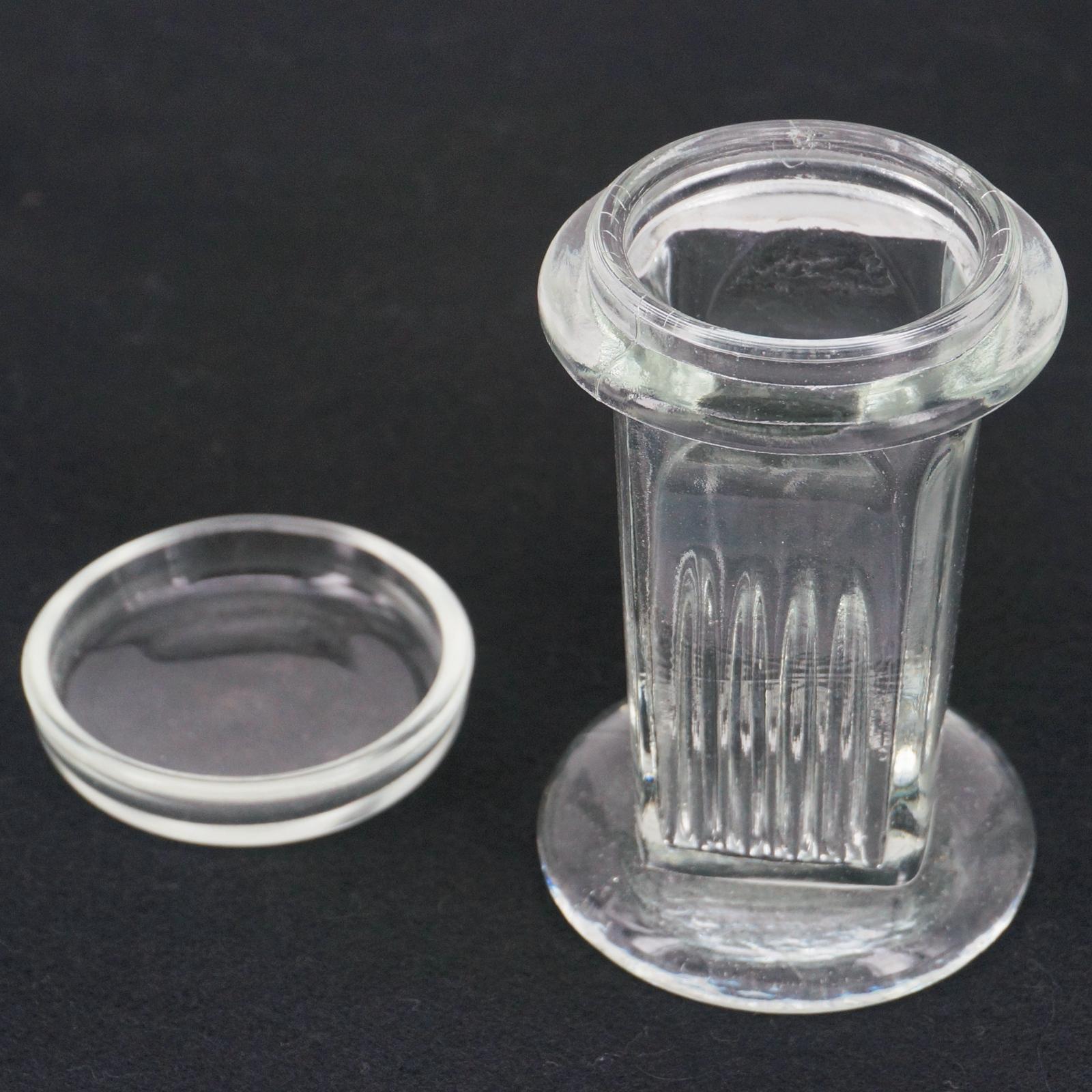 Grand pot de coloration rond en verre de laboratoire avec couvercle