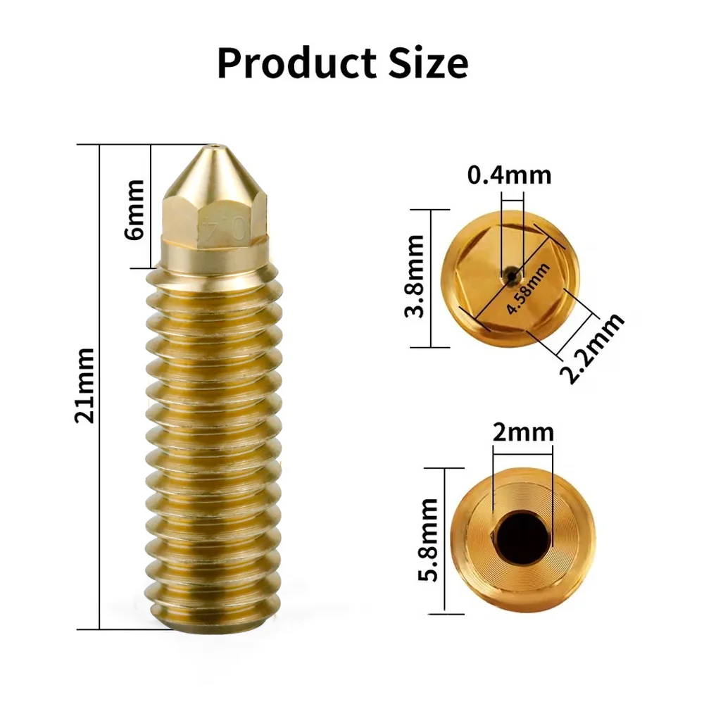 For Artillery Sidewinder X4 Nozzle Brass Harden Steel X3 X4 Plus Nozzle 0.4 0.2 0.6 0.8 for Artillery Sidewinder X4 Accesorios