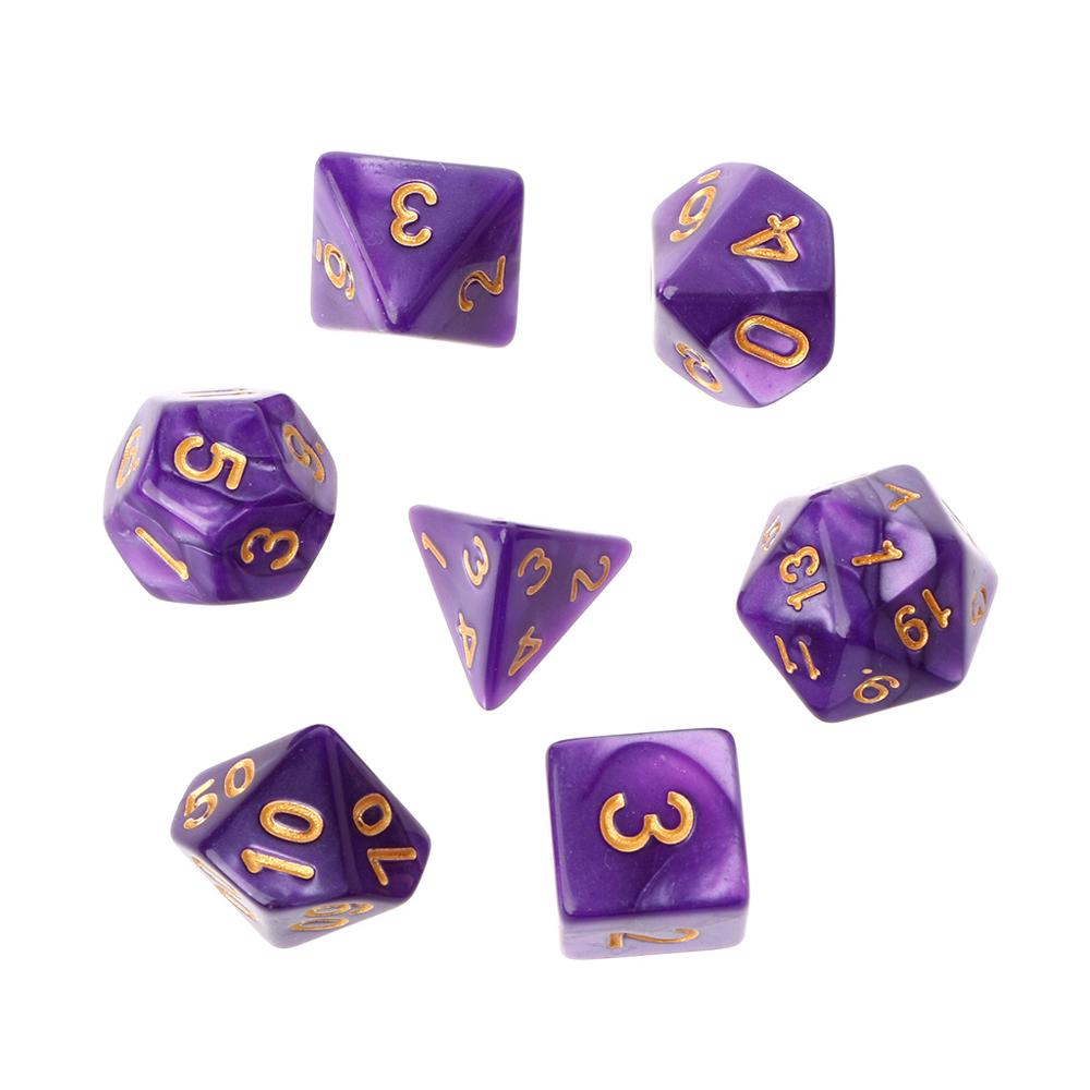 Dados de oro poliédrico para Pathfinder, 7 Uds., D20 D12 2xD10 D8 D6 D4: PL