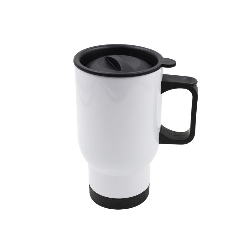 Tasse Thermos à café en acier inoxydable avec couvercle et poignée Noir