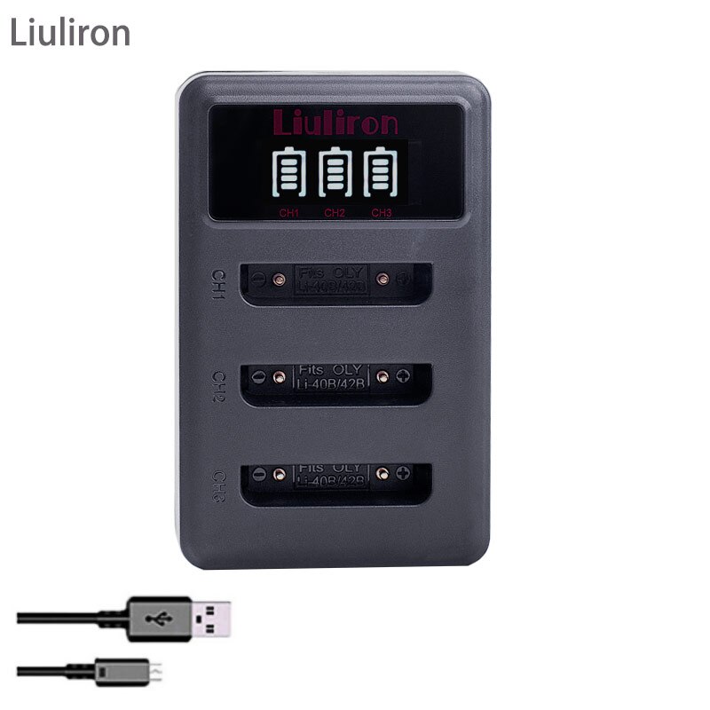 4x Li-40B Li 40B 42B batería + cargador para Olympus Li-42B NP-45 para Nikon EN-EL10 D-Li63 D-Li108 NP-80 CNP80 KLIC-7006: charger only
