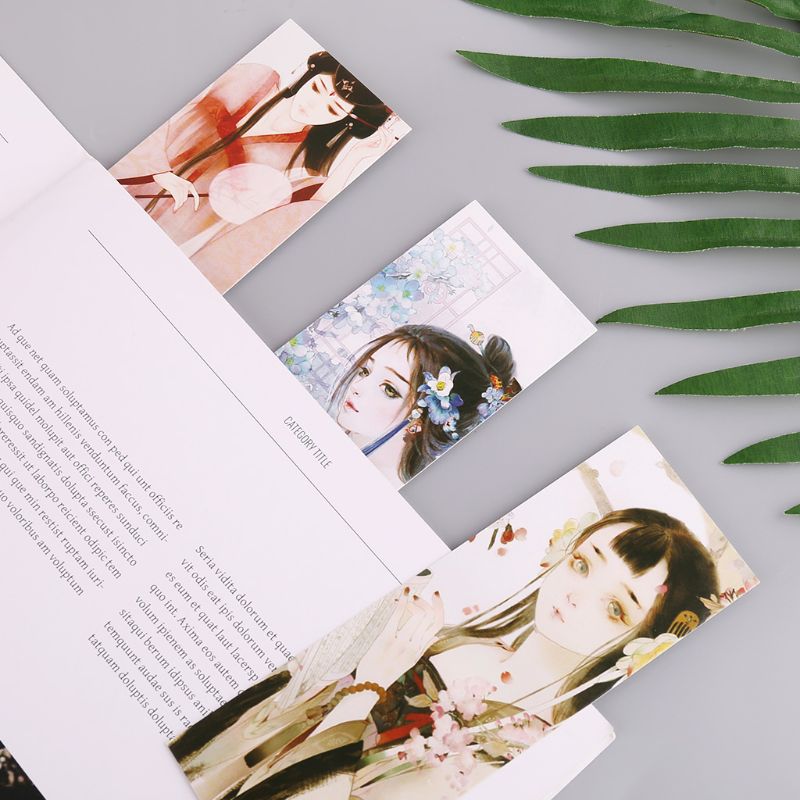 30pcs Beautiful Girl Bookmarks Paper Page Notes Label Message Card Book Marker School Supplies Stationery X3UE